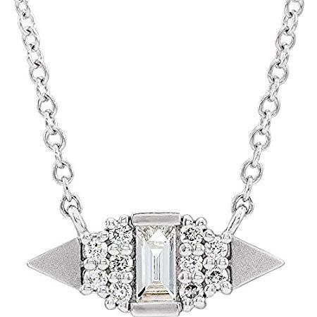 Solid 14k White Gold Solitaire 1/6 Cttw Diamond Semi-Set Geometric Facet Tr