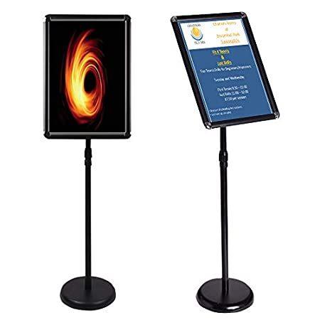 Egeen スタンドサインホルダー 調節可能なフロアサインスタンド ディスプレイ/広告用 縦と横のビューディスプレイ (ブラック、8.5 x 11イン
