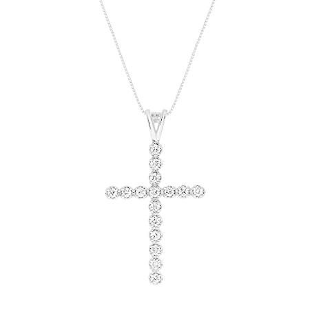 La Joya 1/2 CT TW Lab Grown Diamond Cross Necklace For Women - Sparkling GH