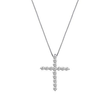 La Joya 1/5 CT TW Lab Grown Diamond Cross Necklace For Women - Sparkling GH