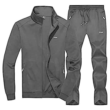 CRYSULLY Mens Winter Coat Casual Tracksuit Running Athletic Sports Sweatpan