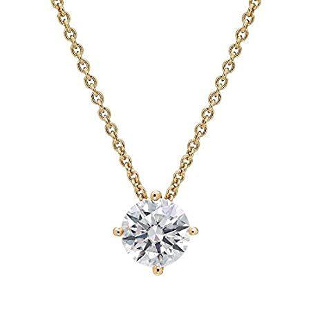 種類豊富な品揃え 14k Neck Chain Solitaire Moissanite True I H G Round 6mm 3 4ct Gold Yellow ネックレス ペンダント Www Tlmtechnologies Co Uk