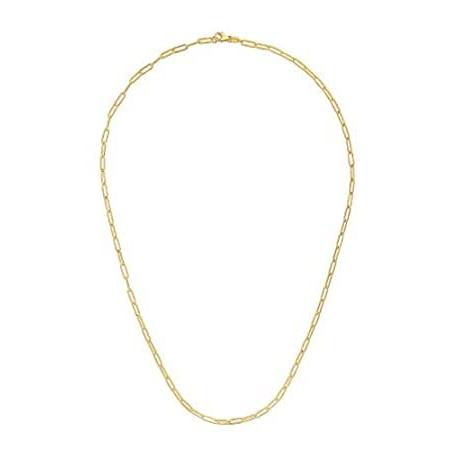 14kt Yellow Gold PAPERCLIP Link Chain Necklace 20 Inch 4.4 grams 2.5MM