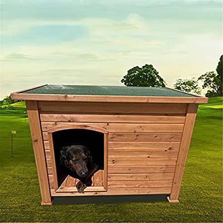 ZJDU Large Outdoor Dog Kennel,Wooden Dog House, Pet House Shelter,Wooden An