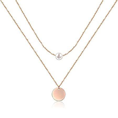 Beautywell 上品なレイヤードチョーカーネックレス レディース ロングチェーンネックレス 14Kゴールドメッキ Yペンダントネックレス マルチ