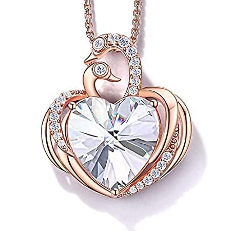 人気定番 Jd P クリスマスジュエリーギフト 誕生日記念日ギフト 18 2インチ オーストリアクリスタル誕生石付き ペンダントネックレス 白鳥 18kゴールド ネックレス ペンダント Qe Ae