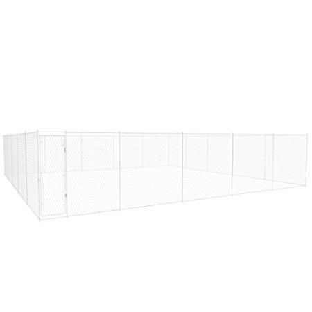 31.2'x31.2'x6.1'Large Outdoor Dog Cage Heavy Duty Chain-Link Backyard Pets