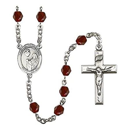 最安値 Garnet 6mm Rosary, Alacoque Mary Margaret St. CatholicStore Fire B Polished ネックレス、ペンダント