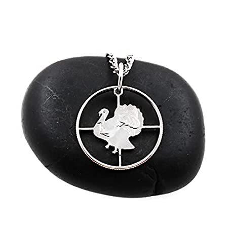 NameCoins Turkey in the Crosshairs Necklace, Hunting Jewelry, Hand Cut Coin