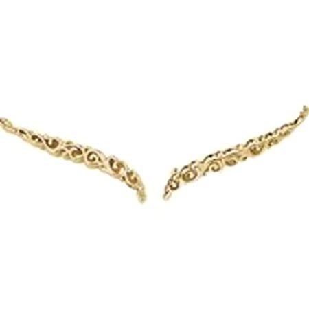 14k White Gold Right Scroll Ear Climber Scrolls Wedding Band ,14k