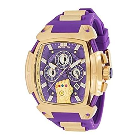 Invicta 37390 Purple Dial Purple Silicone Band Marvel Thanos Collection Inf