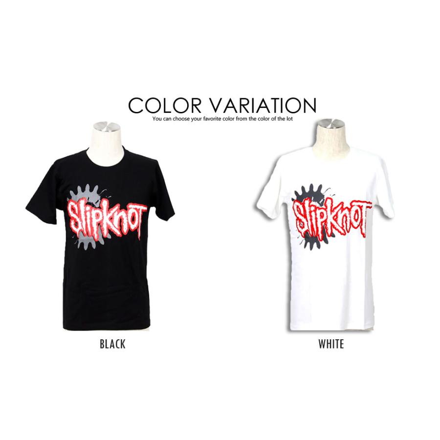 ロックtシャツ バンドtシャツ パンク Slipknot スリップノット ギアロゴ メンズ レディース M-2XLサイズ 黒色 白色 ストリート系｜t-link｜04