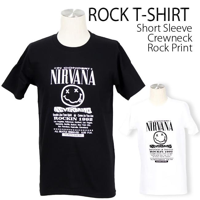 ロックtシャツ バンドtシャツ パンク Nirvana ニルヴァーナ メンズ