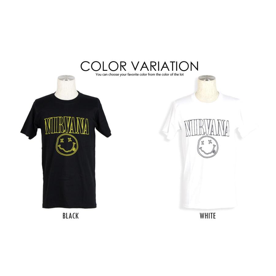 ロックtシャツ バンドtシャツ パンク Nirvana ニルヴァーナ スマイル
