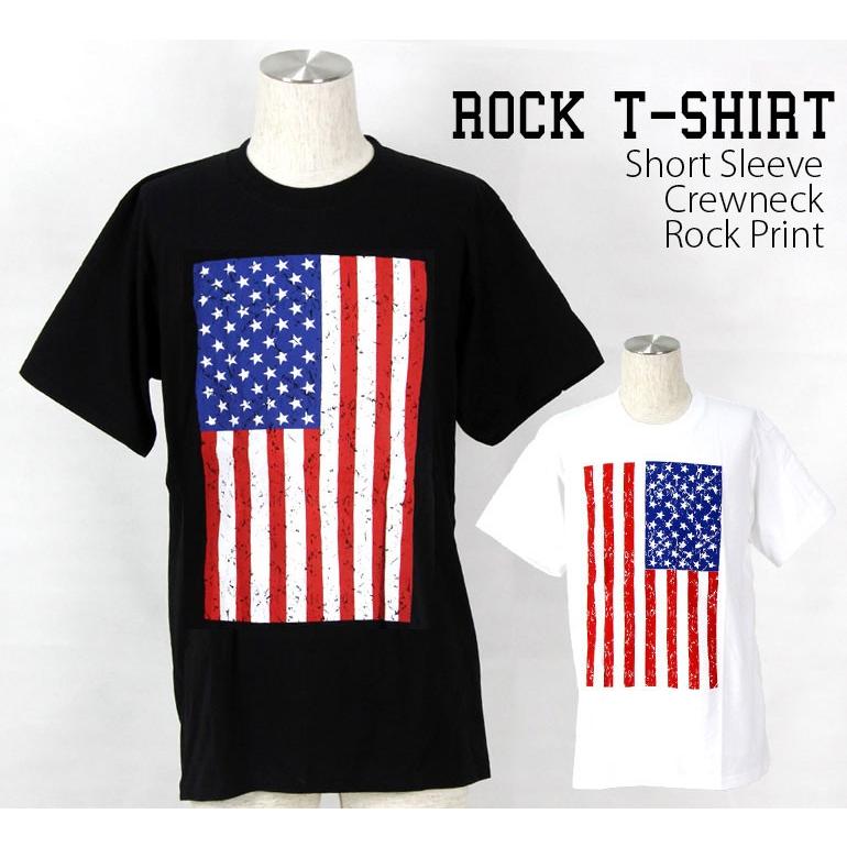 ロックtシャツ バンドtシャツ パンク デザインtシャツ 星条旗イラスト アメリカ国旗 Mサイズ Lサイズ 黒色 白色 Agt154 T Link 通販 Yahoo ショッピング