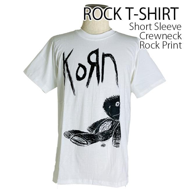 ロックTシャツ バンドTシャツ パンク KORN コーン シンプルロゴ メンズ
