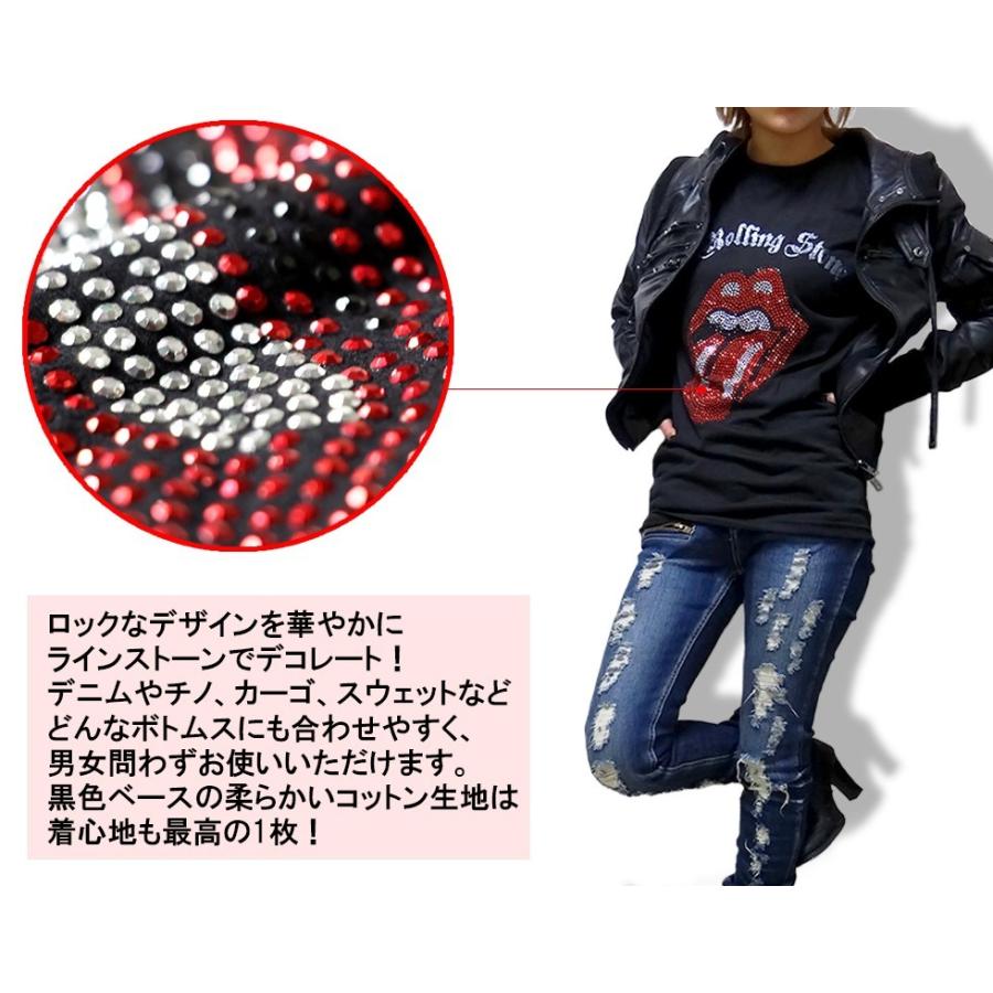 ラインストーン ロックTシャツ 3種類 半袖 バンドTシャツ Ramones ラモーンズ レディース メンズ 黒色 S M Lサイズ｜t-link｜07