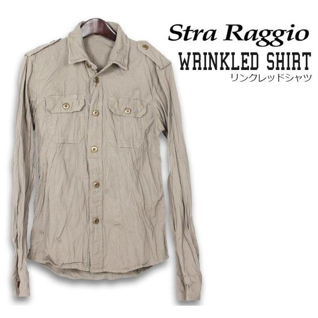 ミリタリージャケット メンズ ミリタリーシャツ ミリシャツ Stra Raggio シワ加工 キレイ目ミリタリーシャツ ベージュ Java041 T Link 通販 Yahoo ショッピング