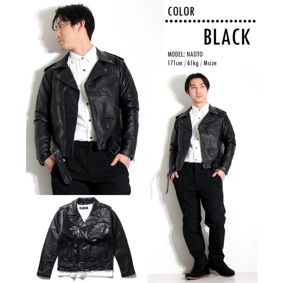革ジャン メンズ 本革 ライダースジャケット レザージャケット ダブルライダースジャケット M L Xl Xxlサイズ 革ジャン メンズ バイカー Ljc001 T Link 通販 Yahoo ショッピング