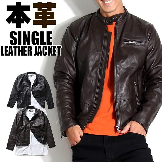 革ジャン メンズ 本革 ライダース ジャケット レザー シングル 2カラー ライトアウター S M L Xlサイズ Ljc014 T Link 通販 Yahoo ショッピング