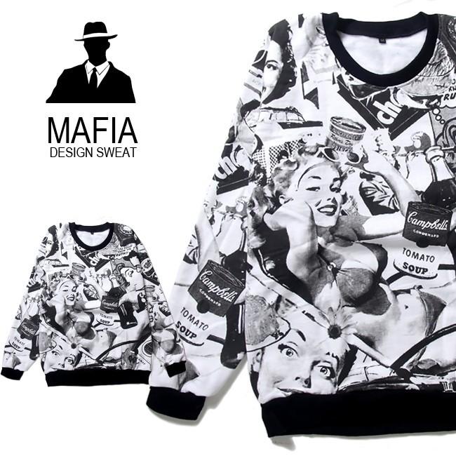 Mafia デザインスウェットトレーナー コミカルイラスト Mサイズ Black Mfp002 T Link 通販 Yahoo ショッピング