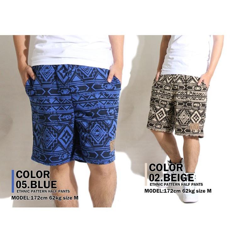 ハーフパンツ メンズ スウェットパエスニック柄スウェット ハーフパンツ 11カラー M L BLACK BEIGE GRAY LIGHTBLUE BLUE BROWN RED DEEPBLUE CHARCOAL NAVY |  | 02