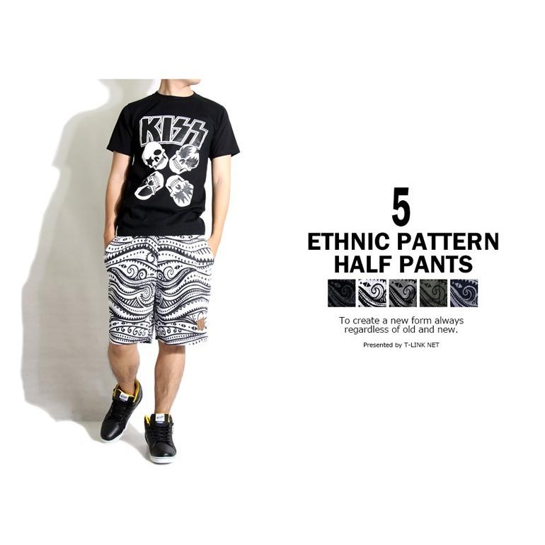 ハーフパンツ メンズ スウェットパエスニック柄スウェット ハーフパンツ 5カラーSサイズ Mサイズ Lサイズ |  | 01