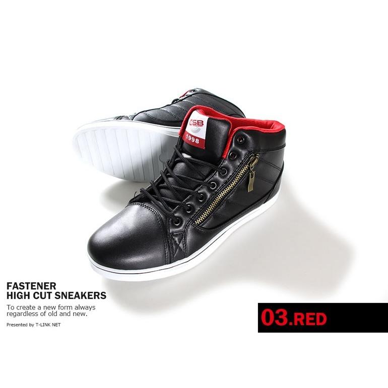 スニーカー メンズ ハイカットスニーカー ファスナー付き Puレザーハイカットスニーカー 3カラー 靴 シューズ ストリート系 Tas011 T Link 通販 Yahoo ショッピング