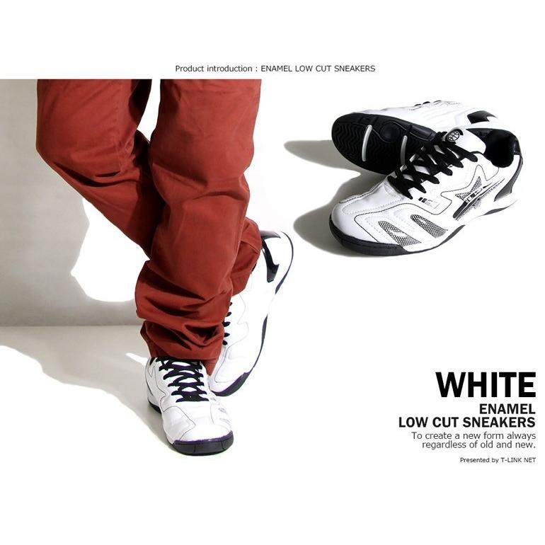 エナメルスニーカー メンズ ローカットスニーカー ストリート系 シューズ エナメルシューズ 赤 青 白 黒 デザインスニーカー Tas012 T Link 通販 Yahoo ショッピング