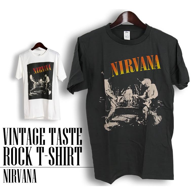 ヴィンテージロックtシャツ バンドtシャツ パンク ニルヴァーナ カート コバーン Mサイズ Lサイズ 黒色 :vnt016:T-LINK