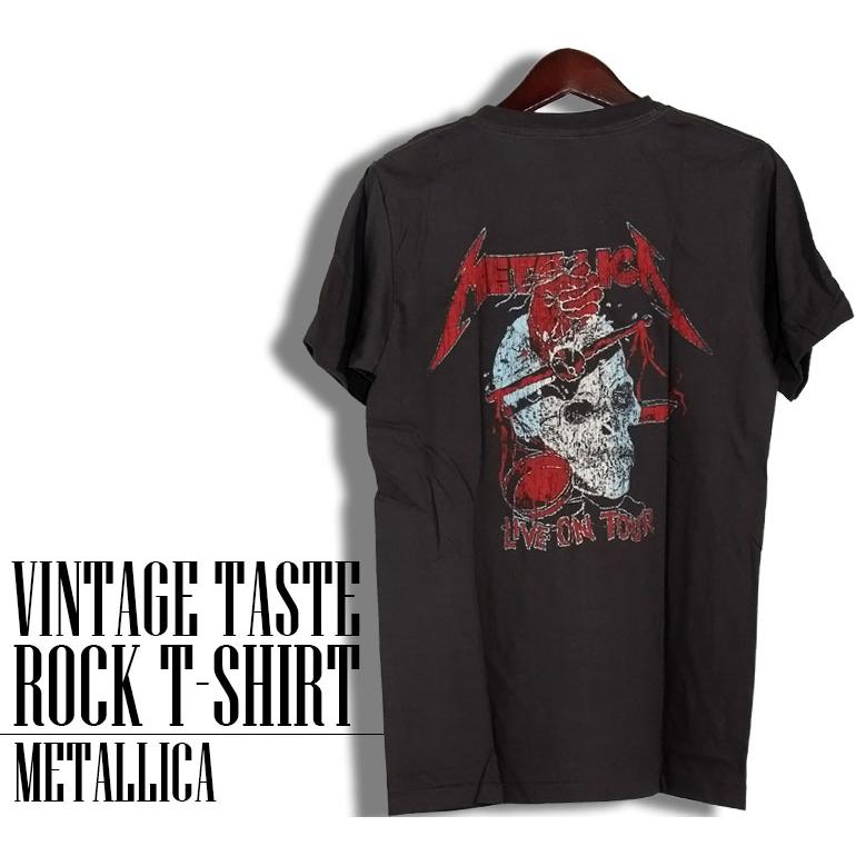 ヴィンテージロックtシャツ バンドtシャツ パンク Metallica メタリカ M L XLサイズ 黒色｜t-link｜03