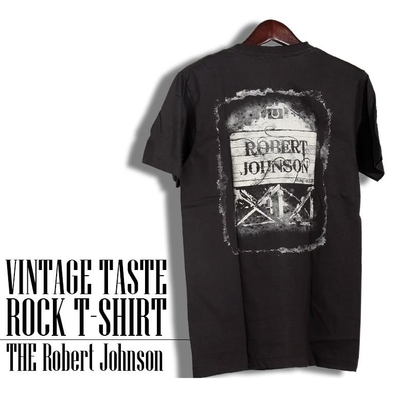 ヴィンテージロックtシャツ バンドtシャツ メンズ レディース パンク Robert Leroy Johnson ロバート ジョンソン M L XLサイズ 黒色｜t-link｜03