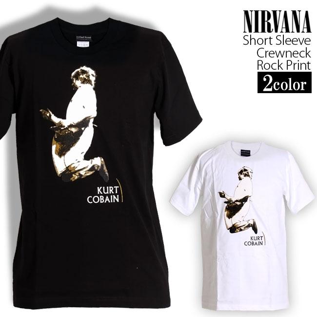 ロックtシャツ バンドtシャツ パンク NIRVANA カート コバーン 黒 白 2