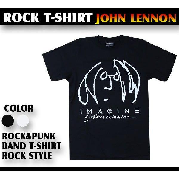 ロックtシャツ バンドtシャツ パンク ジョン レノン Imagine シンプルイラスト Mサイズ Lサイズ 黒色 白色 Wof5 T Link 通販 Yahoo ショッピング