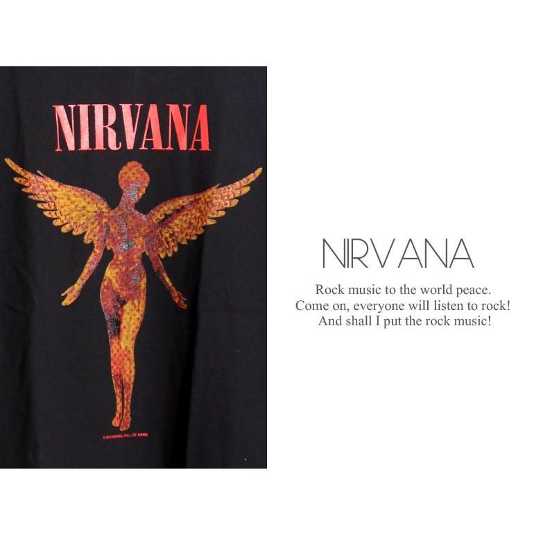 NIRVANA ニルバーナ　ロゴ　ギターTシャツ　赤　Lサイズ NIRVANA ギターロゴ Tシャツ Lサイズ ホワイト ⑷ ニルヴァーナ
