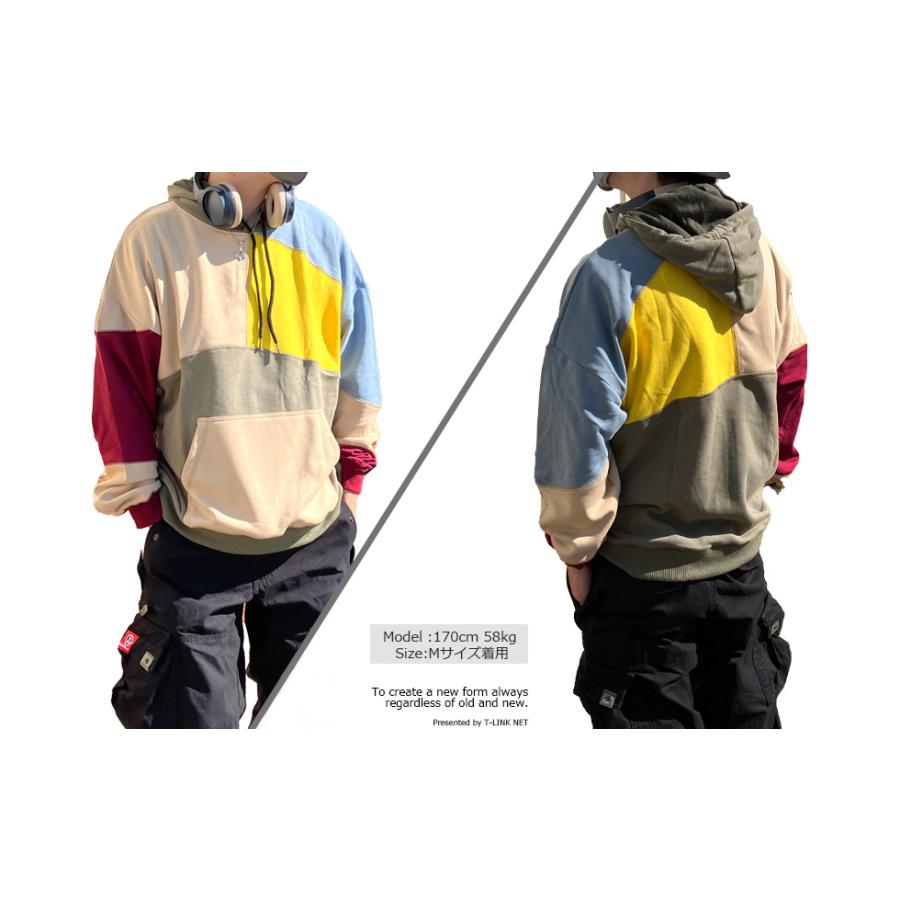 vaqueraパーカー Mサイズ　パッチパーカー ゆったり パーカー パッチワーク柄 メンズ レディース プルオーバー
