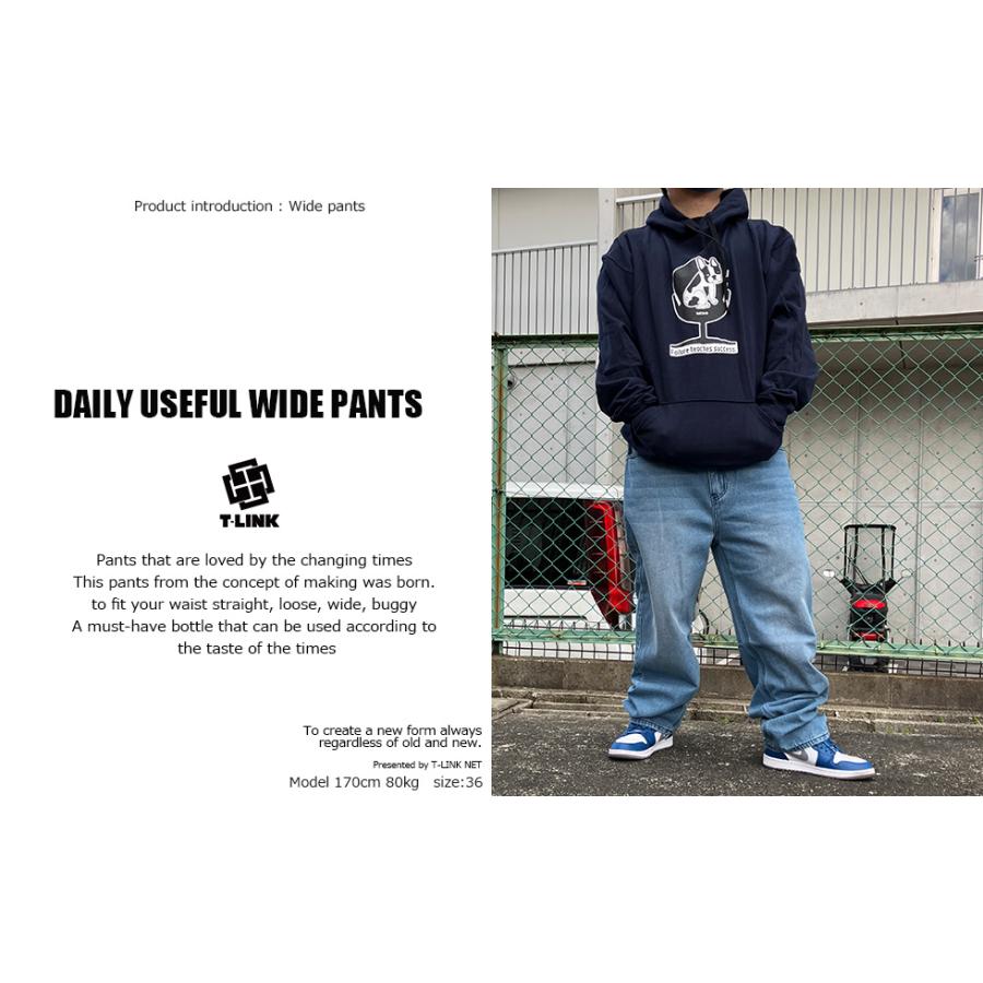 ワイドパンツ メンズ ダボダボデニム ダボパン バギーパンツ 32-38