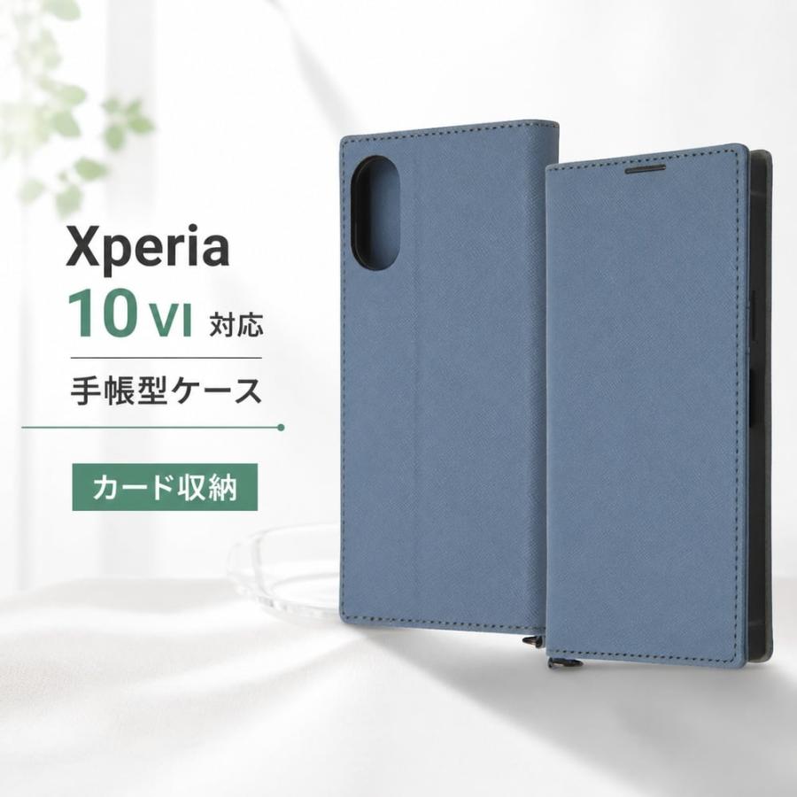 Xperia 10 VI ケース ブルー 手帳型 Xperia10VI SO-52E エクスペリア 