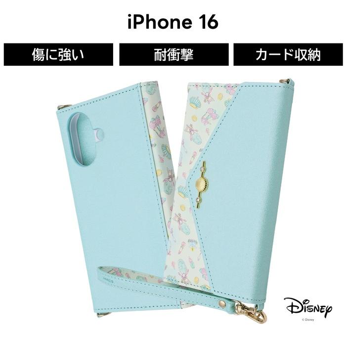 iPhone 16 ケース 手帳型 アリエル iPhone16 アイフォン16 ディズニー