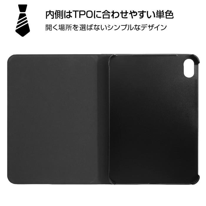 iPad mini 第6世代 2021年モデル カバー ケース 手帳型 レザー 革 保護 マグネット シンプル カード入れ ポケット付き スタンド付き 収納 ベルト付き ブラック｜t-mall-tfn｜02