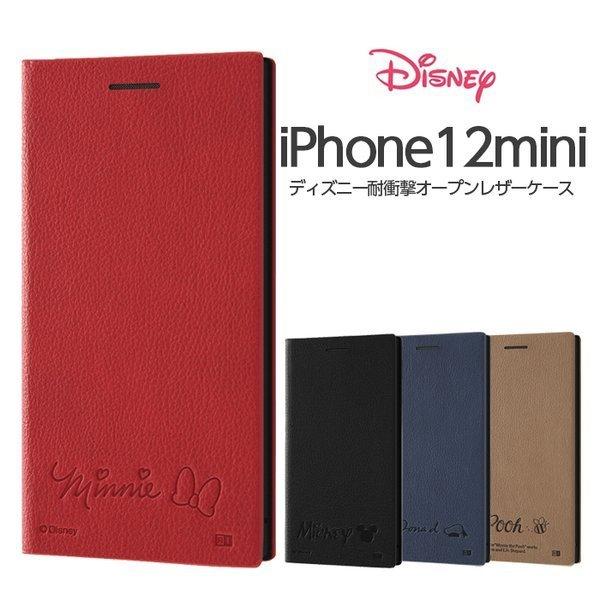 iPhone12 mini ケース ディズニー キャラクター 耐衝撃 手帳型レザーケース サイドマグネット ミッキー ミニー ドナルド プーさん iPhone12mini カードケース｜t-mall-tfn