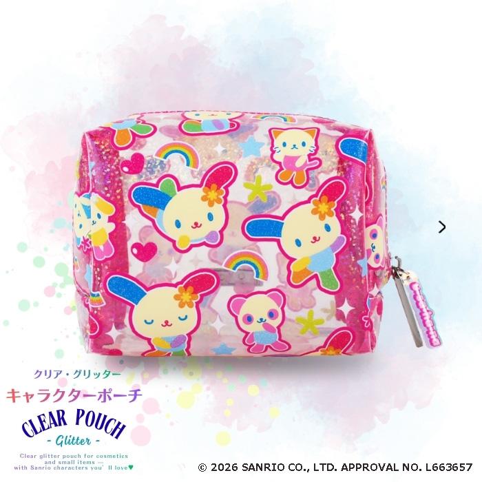 ポーチ ウサハナ サンリオ キャラクター かわいい おしゃれ グリッター