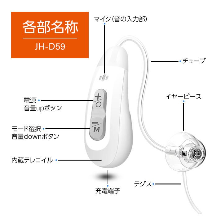 集音器 高齢者 充電式 テレビ用 耳掛け 両耳 おしゃれ 高性能