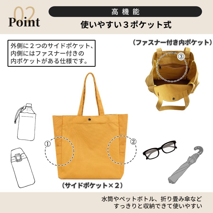 トートバッグ 帆布 キャンバス a4 大きめ レディース メンズ ポケット
