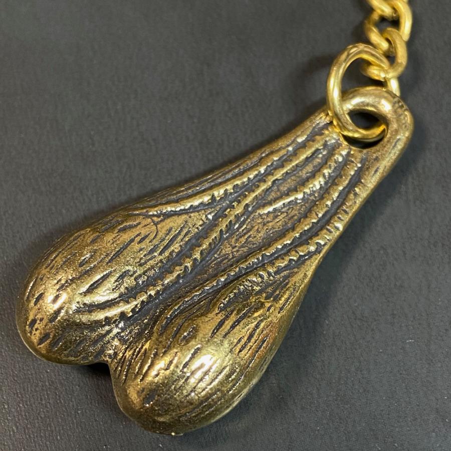 開運グッズ 真鍮 ブルズボール トラックナッツ キーホルダー 金運