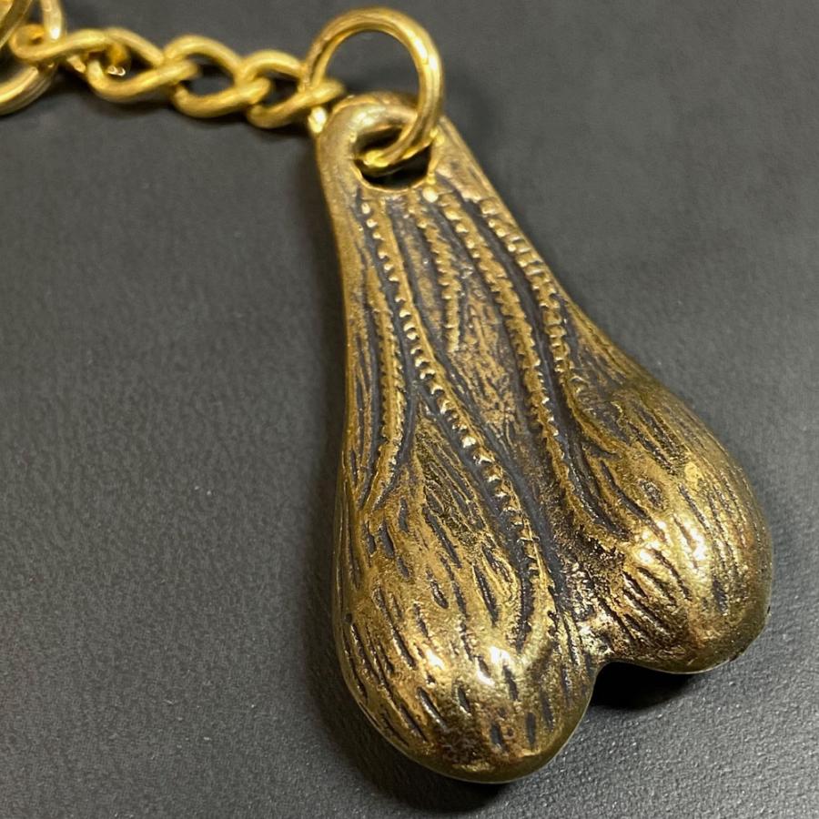 開運グッズ 真鍮 ブルズボール トラックナッツ キーホルダー 金運