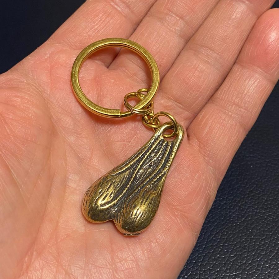 開運グッズ 真鍮 ブルズボール トラックナッツ キーホルダー 金運