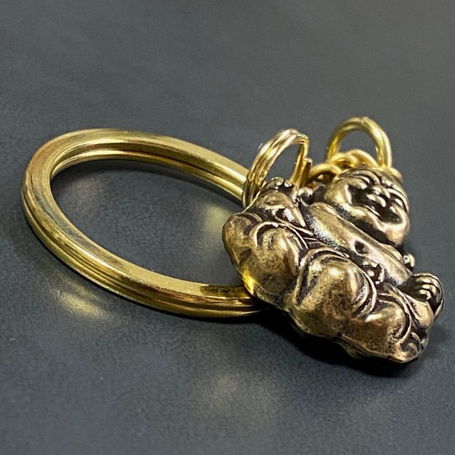 開運グッズ 真鍮 キーホルダー 大黒 福男 金運 風水 キーリング メンズ