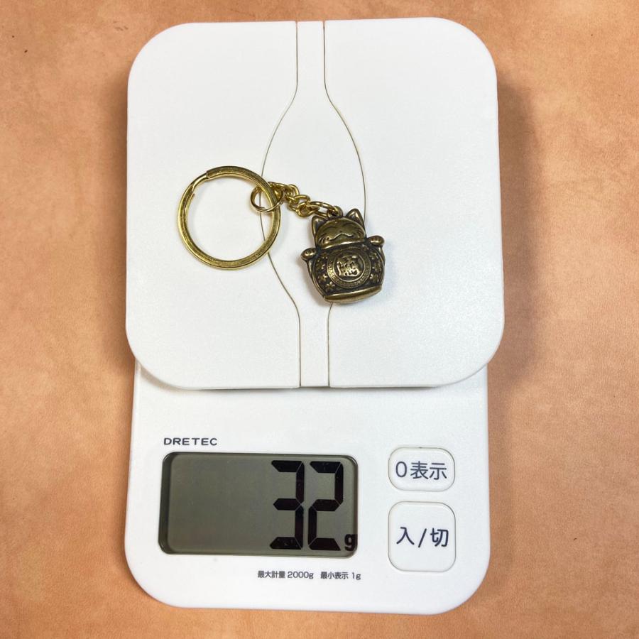 キーホルダー 真鍮 招き猫 開運 風水 金運 キーリング 開運グッズ