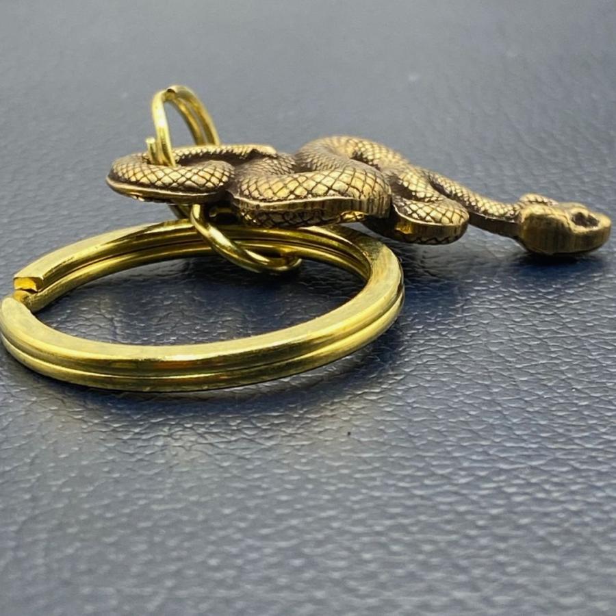 真鍮 キーホルダー へび 開運グッズ 金運 風水 ブラス 縁起 開運 蛇